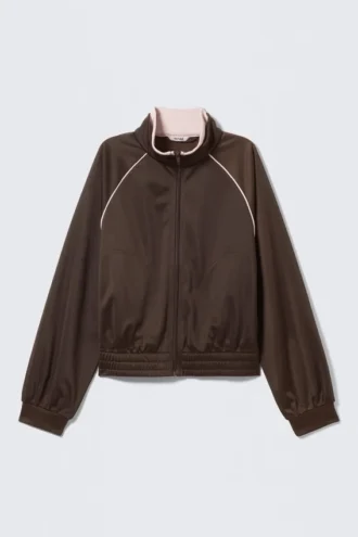 Chaqueta deportiva con contraste – Marrón oscuro