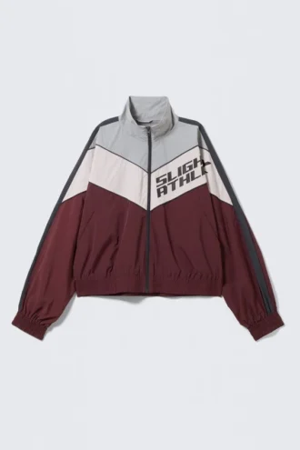 Chaqueta deportiva con estampados de colores – Gris/Rosa/Rojo