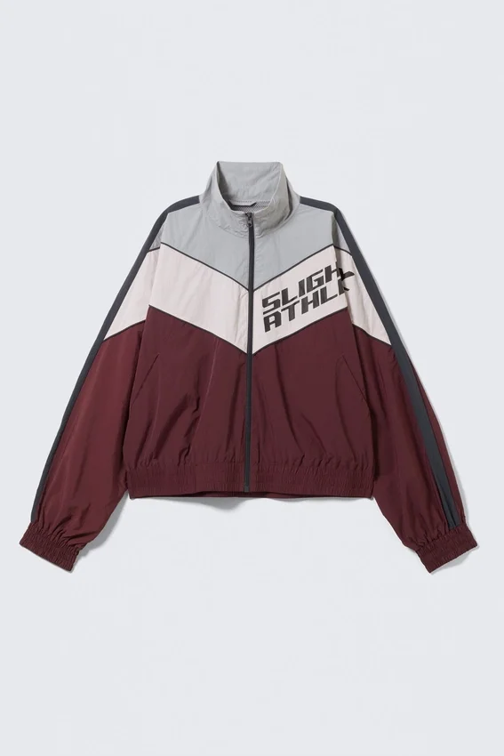 Chaqueta deportiva con estampados de colores – Gris/Rosa/Rojo Chaqueta deportiva con estampados de colores – Gris/Rosa/Rojo