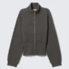Chaqueta deportiva entallada de algodón – Gris oscuro Chaqueta deportiva entallada de algodón – Gris oscuro