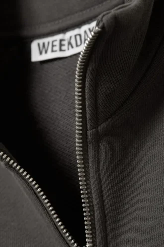 Chaqueta deportiva entallada de algodón – Gris oscuro