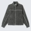 Chaqueta deportiva holgada de terciopelo – Gris oscuro Chaqueta deportiva holgada de terciopelo – Gris oscuro