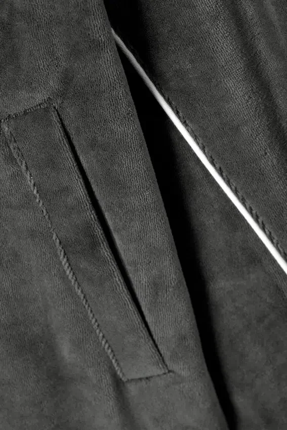Chaqueta deportiva holgada de terciopelo – Gris oscuro Chaqueta deportiva holgada de terciopelo – Gris oscuro