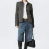 Chaqueta entallada con botones – Espiga gris oscuro