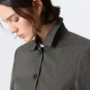 Chaqueta entallada con botones – Espiga gris oscuro