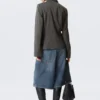 Chaqueta entallada con botones – Espiga gris oscuro