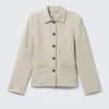 Chaqueta entallada con botones – Gris topo