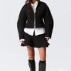 Chaqueta entallada con cremallera de neopreno – Negro Chaqueta entallada con cremallera de neopreno – Negro