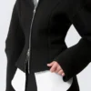 Chaqueta entallada con cremallera de neopreno – Negro Chaqueta entallada con cremallera de neopreno – Negro