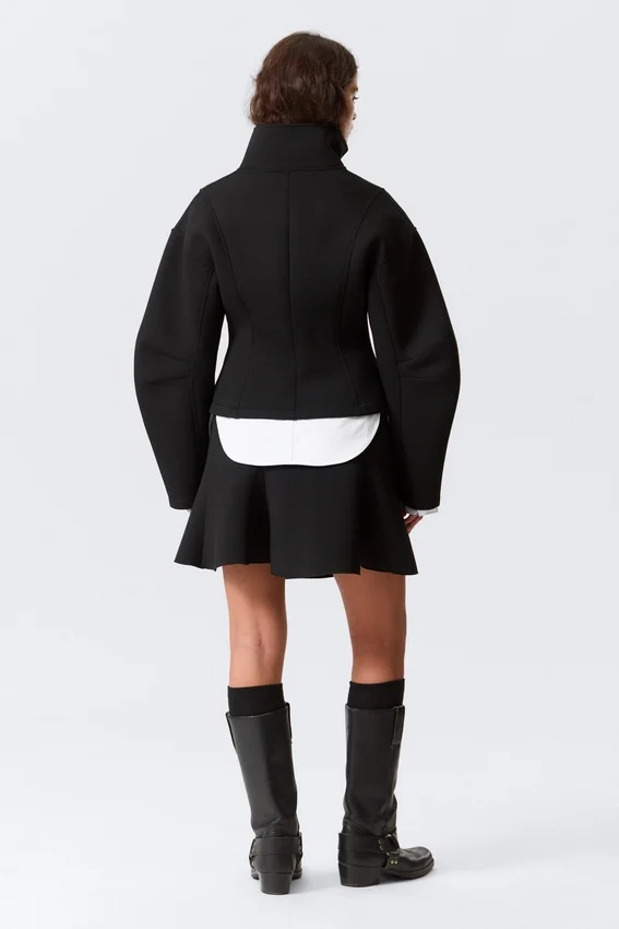 Chaqueta entallada con cremallera de neopreno – Negro Chaqueta entallada con cremallera de neopreno – Negro