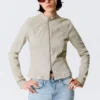 Chaqueta entallada de algodón con cremallera Genevieve – Beige claro Chaqueta entallada de algodón con cremallera Genevieve – Beige claro