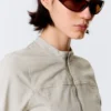 Chaqueta entallada de algodón con cremallera Genevieve – Beige claro Chaqueta entallada de algodón con cremallera Genevieve – Beige claro