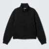 Chaqueta estructurada con cremallera de tejido scuba – Negro Chaqueta estructurada con cremallera de tejido scuba – Negro