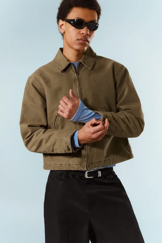 Chaqueta holgada con cremallera – Beige Chaqueta holgada con cremallera – Beige