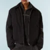 Chaqueta holgada con cremallera – Negro Chaqueta holgada con cremallera – Negro