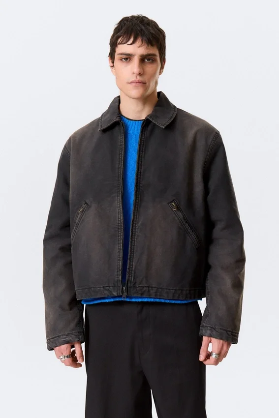 Chaqueta holgada con cremallera – Negro Chaqueta holgada con cremallera – Negro