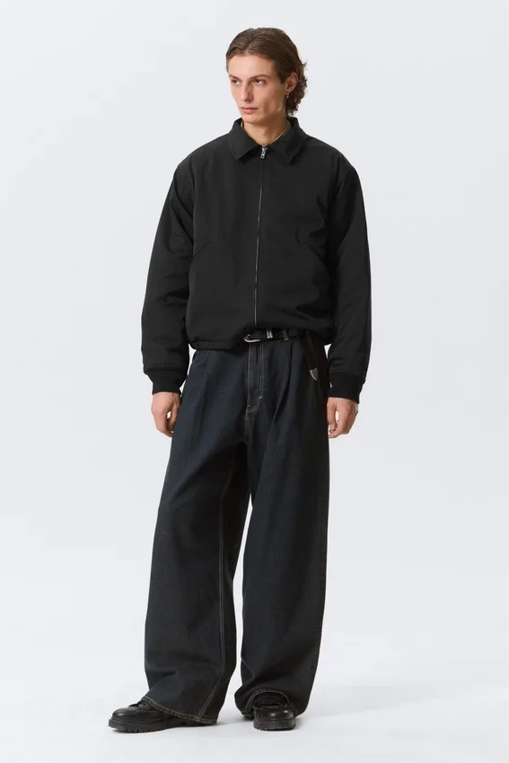 Chaqueta holgada con cremallera – Negro Chaqueta holgada con cremallera – Negro