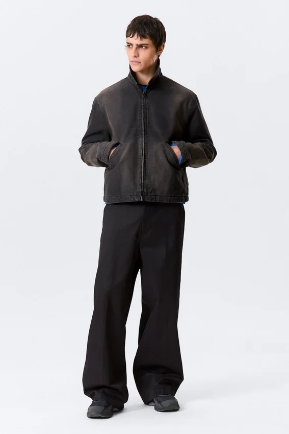 Chaqueta holgada con cremallera – Negro Chaqueta holgada con cremallera – Negro