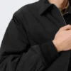 Chaqueta holgada con cremallera – Negro Chaqueta holgada con cremallera – Negro