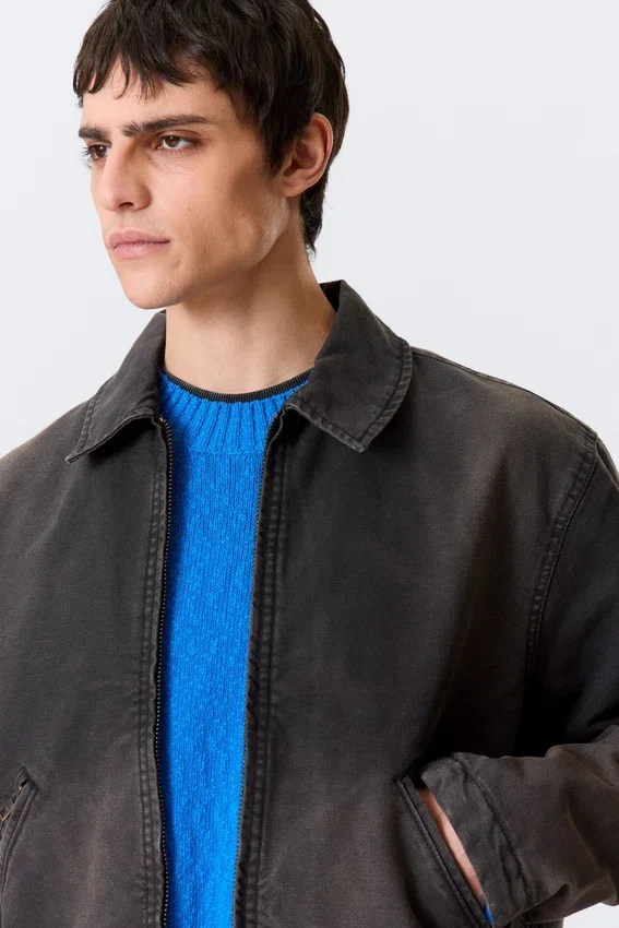 Chaqueta holgada con cremallera – Negro Chaqueta holgada con cremallera – Negro