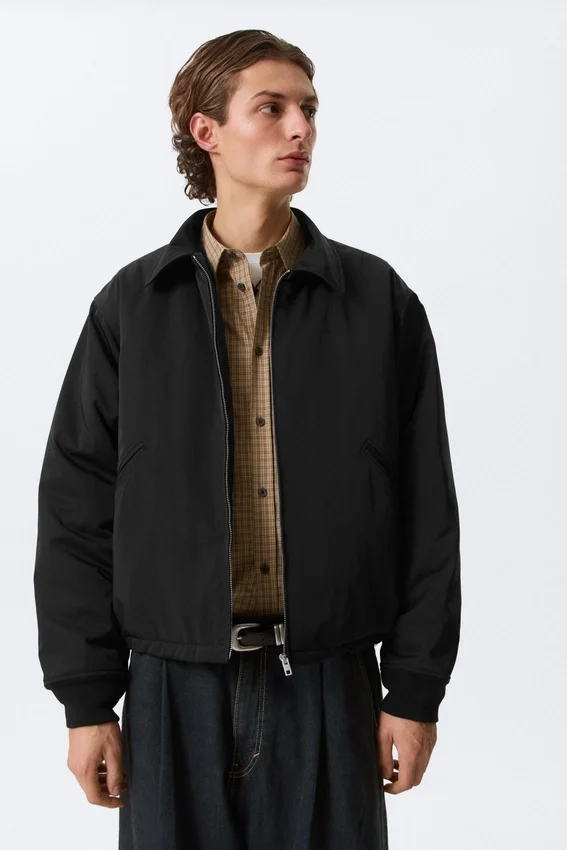 Chaqueta holgada con cremallera – Negro Chaqueta holgada con cremallera – Negro
