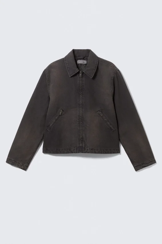 Chaqueta holgada con cremallera – Negro Chaqueta holgada con cremallera – Negro