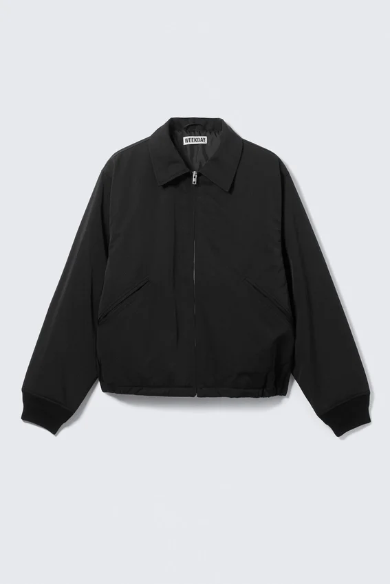 Chaqueta holgada con cremallera – Negro Chaqueta holgada con cremallera – Negro