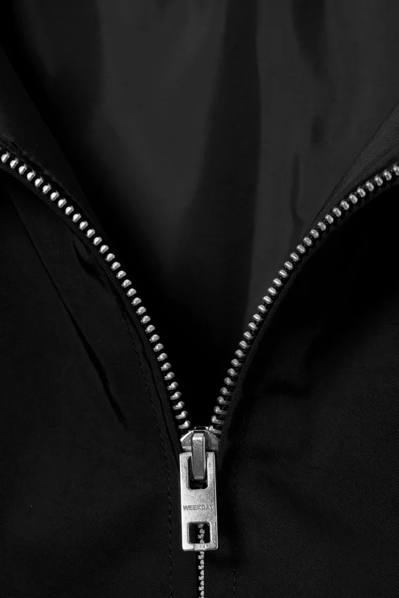 Chaqueta holgada con cremallera – Negro Chaqueta holgada con cremallera – Negro