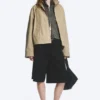 Chaqueta holgada de algodón con cuello de embudo – Beige Chaqueta holgada de algodón con cuello de embudo – Beige