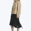 Chaqueta holgada de algodón con cuello de embudo – Beige Chaqueta holgada de algodón con cuello de embudo – Beige