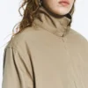 Chaqueta holgada de algodón con cuello de embudo – Beige Chaqueta holgada de algodón con cuello de embudo – Beige