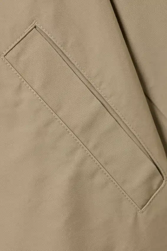 Chaqueta holgada de algodón con cuello de embudo – Beige Chaqueta holgada de algodón con cuello de embudo – Beige