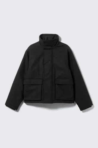 Chaqueta holgada de algodón – Negro