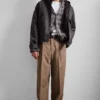 Chaqueta holgada de lona con capucha – Negro jaspeado Chaqueta holgada de lona con capucha – Negro jaspeado