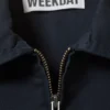 Chaqueta holgada de sarga de algodón con cremallera – Azul oscuro Chaqueta holgada de sarga de algodón con cremallera – Azul oscuro