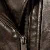 Chaqueta motera oversize de imitación de cuero – Marrón oscuro Chaqueta motera oversize de imitación de cuero – Marrón oscuro