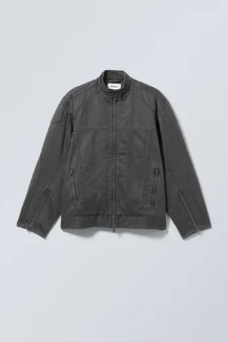 Chaqueta motera Reed con revestimiento – Negro lavado