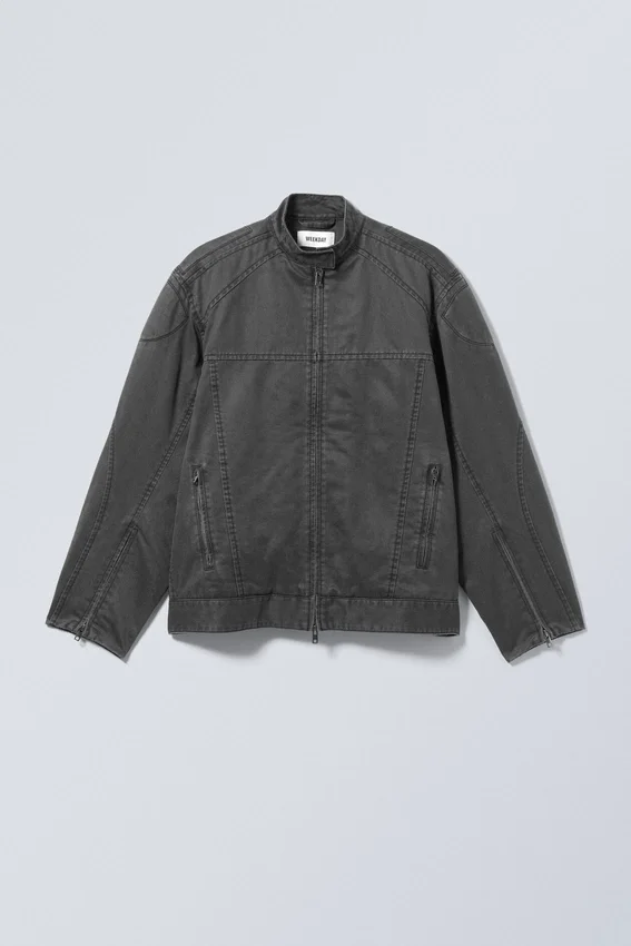 Chaqueta motera Reed con revestimiento – Negro lavado Chaqueta motera Reed con revestimiento – Negro lavado