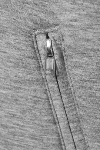 Chaqueta oversize con cremallera de tejido scuba – Gris jaspeado