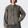 Chaqueta oversize de lona lavada – Gris Chaqueta oversize de lona lavada – Gris