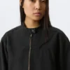 Chaqueta oversize de lona lavada – Negro Chaqueta oversize de lona lavada – Negro