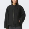 Chaqueta oversize de lona lavada – Negro Chaqueta oversize de lona lavada – Negro