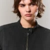 Chaqueta oversize de lona lavada – Negro Chaqueta oversize de lona lavada – Negro