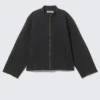 Chaqueta oversize de lona lavada – Negro Chaqueta oversize de lona lavada – Negro