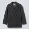 Chaqueta oversize de mezcla de lana Carla – Espiga gris