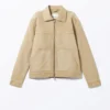 Chaqueta Oxford con cremallera bidireccional – Beige empolvado Chaqueta Oxford con cremallera bidireccional – Beige empolvado
