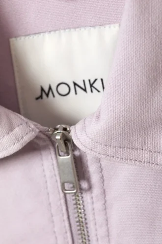 Chaqueta Oxford con cremallera bidireccional – Morado claro apagado
