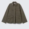Chaqueta ripstop de corte holgado y lavado – Dark Mole Chaqueta ripstop de corte holgado y lavado – Dark Mole
