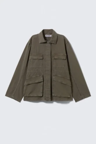 Chaqueta ripstop de corte holgado y lavado – Dark Mole