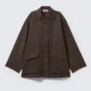Chaqueta utilitaria de algodón encerado – Marrón oscuro Chaqueta utilitaria de algodón encerado – Marrón oscuro